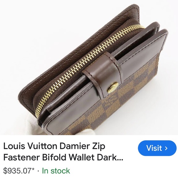 VTG Louis Vuitton Damier Ebene Compact Zippy Bifold Wallet Unisex - Picture 14 of 14